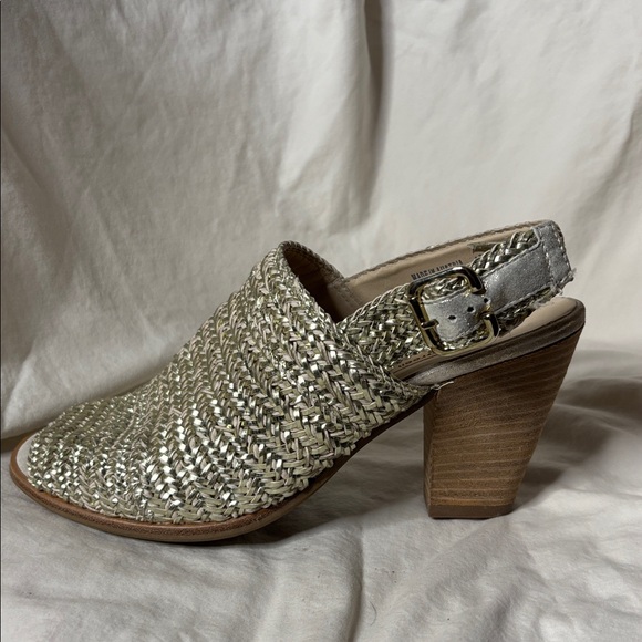 Silver Woven Slingback Heeled Sandals | Paul Green | Size 4.5 (UK), 7 (US) - Picture 7 of 9